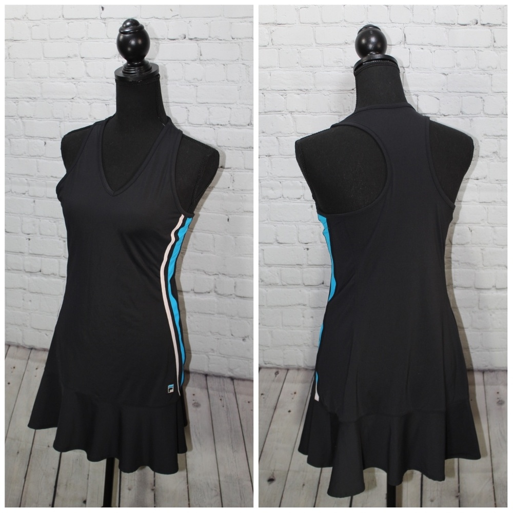 Fila tennis dress built in bra black small